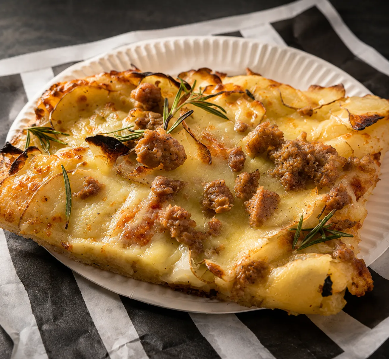 Patate e Salsiccia Roman pizza from Castelli Mercato - Italian food delivery to Waterdown, Hamilton, ON